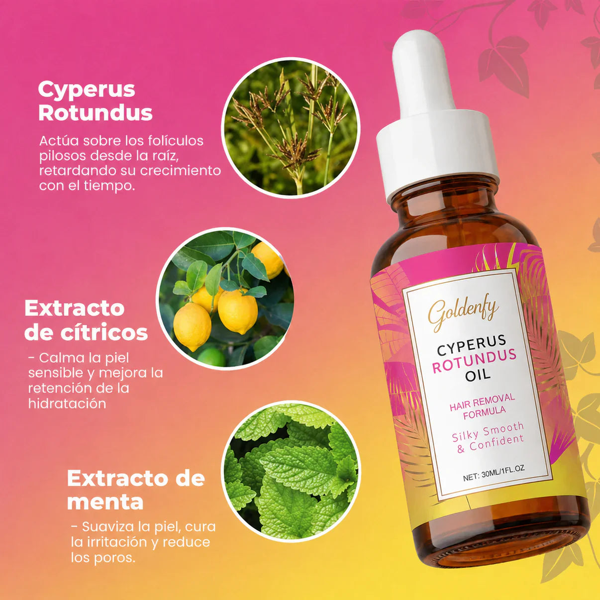 Cyperus Rotundus Oil 30 ml | Reduce el Vello • Suaviza la Piel • Fácil Aplicación